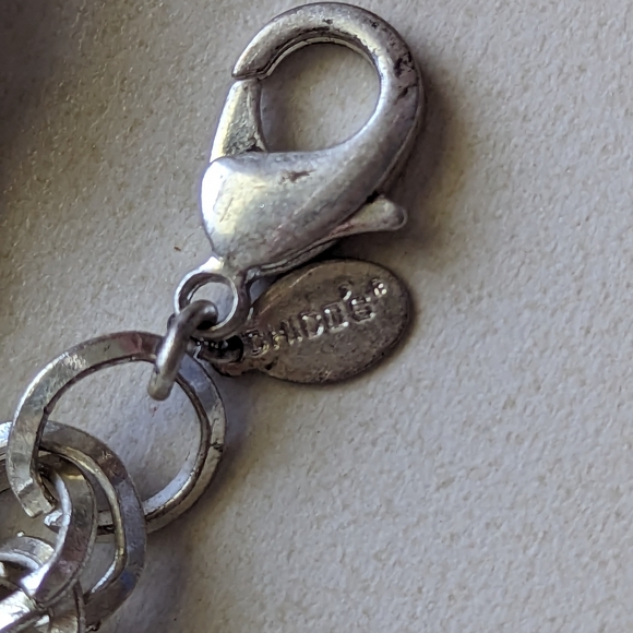 Chico's Vintage Silver Tone Chunky Mixed Link Rhinestone Accent Belt - Picture 8 of 12